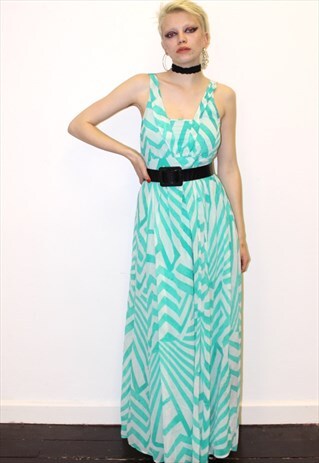 90S VINTAGE STRIPED MAXI DRESS BOHO BOHEMIAN HIPPIE CHIC