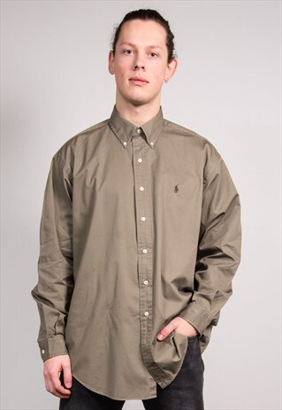 90'S VINTAGE RALPH LAUREN KHAKI SHIRT