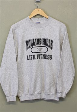 Vintage Rolling Hills Sweatshirt Grey Marl Pullover 90s