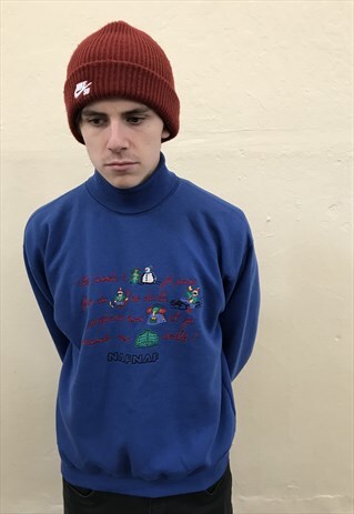 90S VINTAGE NAF NAF ROLL NECK SWEATSHIRT