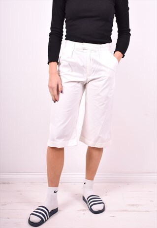 BURBERRY WOMENS VINTAGE SHORTS W26 WHITE 90'S
