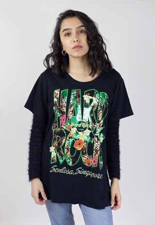 VINTAGE HARD ROCK CAFE SINGAPORE BLACK T-SHIRT
