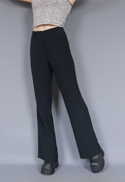 Vintage 90s black flared trousers pants 