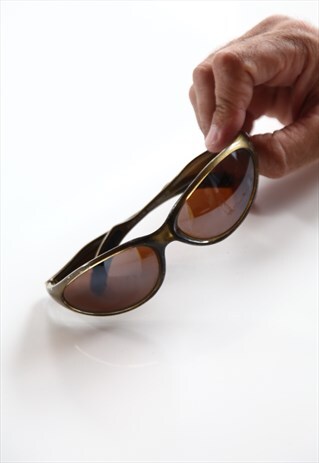 VINTAGE OLIVE GREEN FRAME, BROWN LENSES