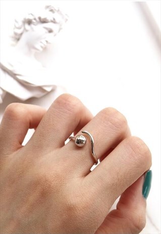 STERLING SILVER GEOMETRIC OPEN RING