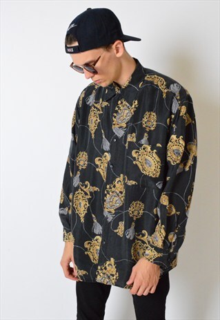 VINTAGE 80S LONG SLEEVE SILK SHIRT