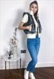 FUAX FUR SHORT GILET JACKET WITH REMOVEABLE HOODY 