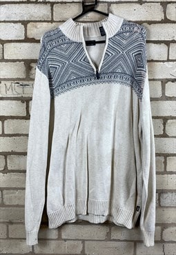 Cream Chaps Knitwear Quarter zip Sweater XL
