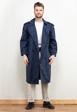 Vintage 80's Blue Trench Coat