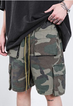 Camouflage Cargo Cotton Relaxed Fit shorts Y2k