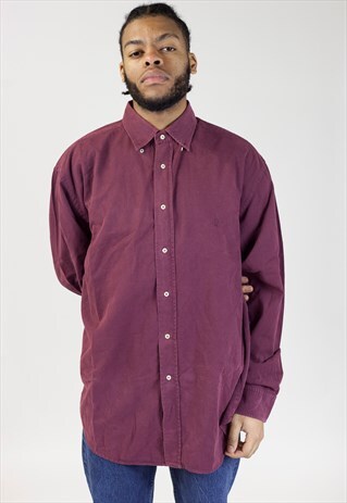 VINTAGE FRED PERRY BURGUNDY SOFT SHIRT