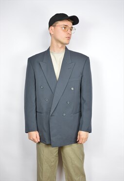 Vintage grey classic 80's suit blazer