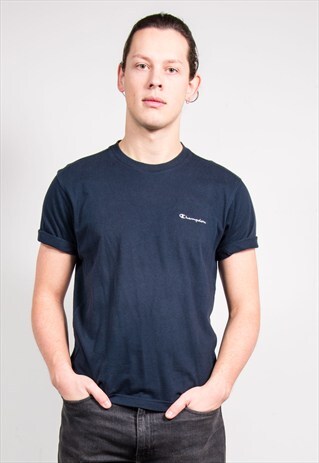 VINTAGE 90'S NAVY BLUE CHAMPION T-SHIRT