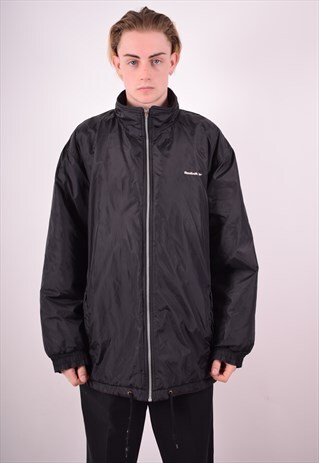 REEBOK MENS VINTAGE PADDED JACKET XL BLACK 90S
