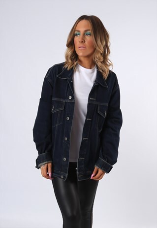 DENIM JACKET GOOOD JEANS OVERSIZED FITTED UK 20 (4CN)