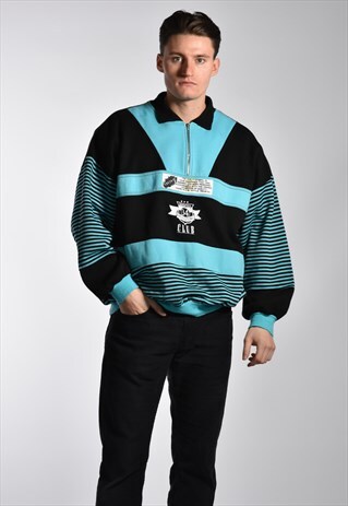 80S COLLARED QUARTER-ZIP SWEATSHIRT
