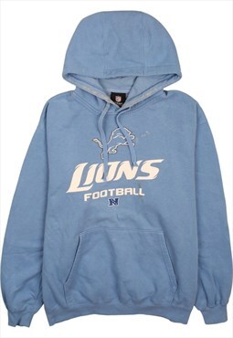 Vintage 90's NFL Hoodie Lions Football Pullover Blue XLarge