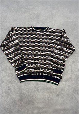 Eddie Bauer Knitted Jumper Abstract Patterned Sweater