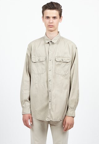VINTAGE BEIGE WRANGLER LONG SLEEVE SHIRT