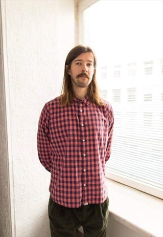 Vintage 80's Pink/Blue Checked Cotton Shirt