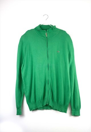VINTAGE GREEN LACOSTE CARDIGAN XL