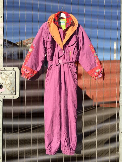 Vintage 80s 90s DIADORA womens all in one peach ski suit