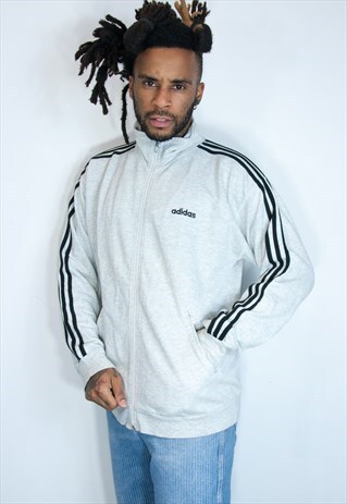 EMBROIDED ADIDAS ZIP SWEATSHIRT
