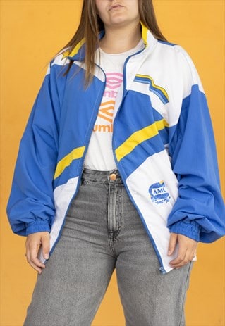 VINTAGE  CRAZY TRACK JACKET AMC IN BLUE XL