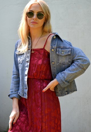 VINTAGE 90S LIGHT BLUE CROPPED DENIM JACKET