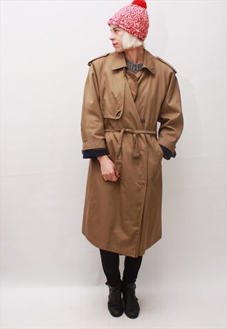 VINTAGE 80'S CLASSIC AWESOME BEIGE TRENCH COAT