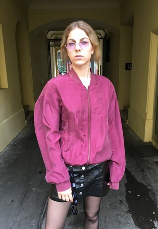 VINTAGE 90' OLDSCHOOL COOL PINK ZIPPED JACKET