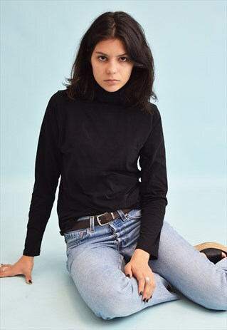 90'S RETRO MINIMALIST GRUNGE TURTLENECK TOP