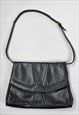 80's Black Leather Vintage Ladies Shoulder Bag