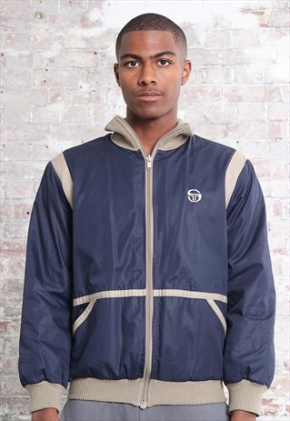 VINTAGE SERGIO TACCHINI LOGO JACKET BLUE GREY