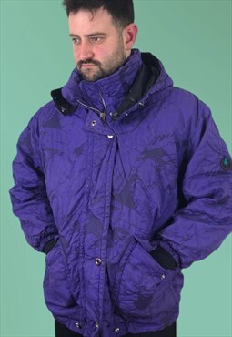 Vintage Ski Jacket 90s Ski Jacket Patterned Funky Colourful