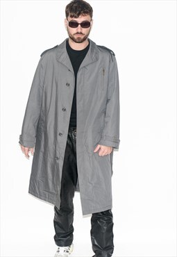Vintage 90s oversized trench coat in grey