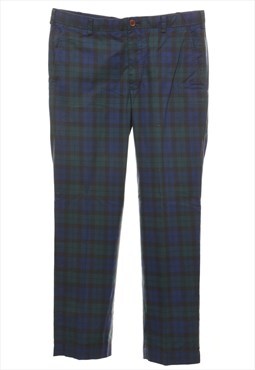 Vintage Brooks Brothers Tartan Green & Navy Suit Trousers - 