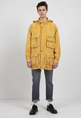 VINTAGE YELLOW CAMEL WINDBREAKER RAIN JACKET