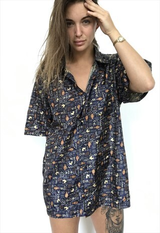 PATTERNED OVERSIZED RETRO VINTAGE UNISEX FESTIVAL SHIRT