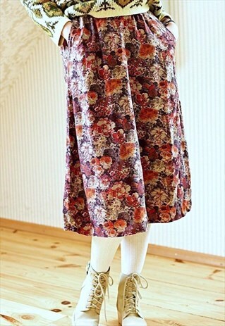 ORANGE AND PURPLE VINTAGE SKIRT