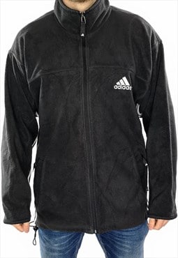  90's Adidas Fleece jacket In Black Size Large (40/42)