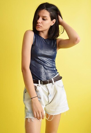 90'S RETRO SHIMMERING LYCRA KITSCH TANK TOP