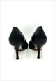 CHRISTIAN DIOR HEELS BLACK LEATHER COURTS POINTED TOE UK 4 
