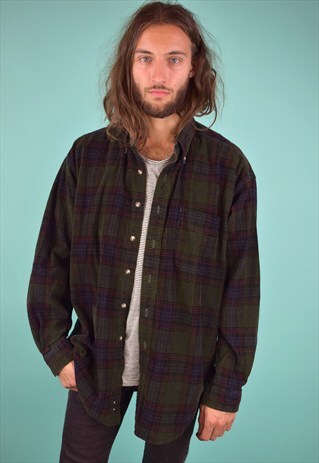 VINTAGE 90'S CHECKED CORDUROY SHIRT