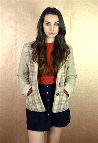 90S VINTAGE BROWN FLECKED BLAZER JACKET