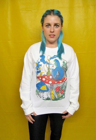 HOOKAH SMOKING CATERPILLAR WHITE JUMPER