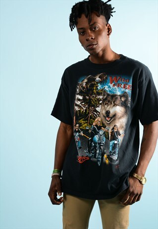 WOLF TIE-DYE BIKER T-SHIRT