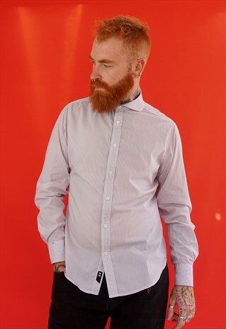 VINTAGE 1990S PURPLE STRIPPED SHIRT