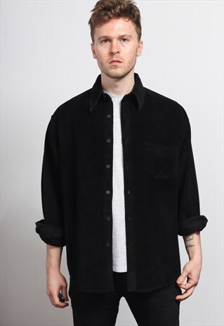 VINTAGE CORDUROY CORD SHIRT BLACK