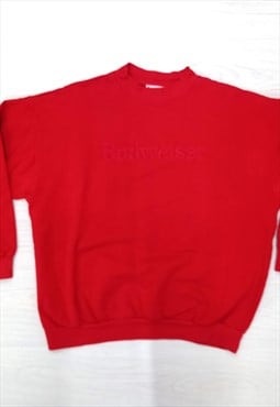 Vintage Budweiser Sweatshirt Red 